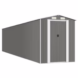 vidaXL Capanno da Giardino Grigio Chiaro 192x938x223cm Acciaio Zincato - Vista aggiuntiva 2