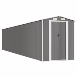 vidaXL Capanno Giardino Grigio Chiaro 192x1021x223 cm Acciaio Zincato - Vista aggiuntiva 2