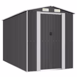vidaXL Capanno da Giardino Antracite 192x357x223 cm in Acciaio Zincato - Vista aggiuntiva 2