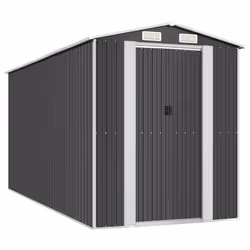 vidaXL Capanno da Giardino Antracite 192x440x223 cm in Acciaio Zincato - Vista aggiuntiva 2