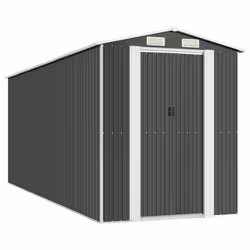 vidaXL Capanno da Giardino Antracite 192x523x223 cm in Acciaio Zincato - Vista aggiuntiva 2