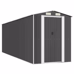 vidaXL Capanno da Giardino Antracite 192x606x223 cm in Acciaio Zincato - Vista aggiuntiva 2