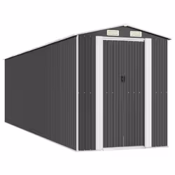vidaXL Capanno da Giardino Antracite 192x689x223 cm in Acciaio Zincato - Vista aggiuntiva 2