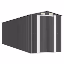 vidaXL Capanno da Giardino Antracite 192x772x223 cm in Acciaio Zincato - Vista aggiuntiva 2