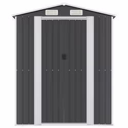 vidaXL Capanno da Giardino Antracite 192x772x223 cm in Acciaio Zincato - Vista aggiuntiva 3