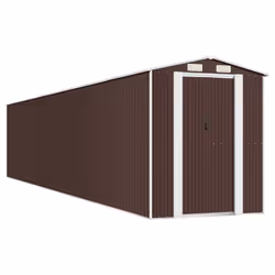 vidaXL Capanno Giardino Marrone Scuro 192x1021x223 cm Acciaio Zincato - Vista aggiuntiva 2