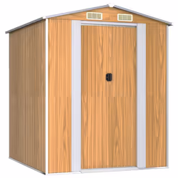 vidaXL Capanno Giardino Marrone Chiaro 192x191x223 cm Acciaio Zincato - Vista aggiuntiva 2