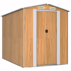 vidaXL Capanno Giardino Marrone Chiaro 192x274x223 cm Acciaio Zincato - Vista aggiuntiva 2