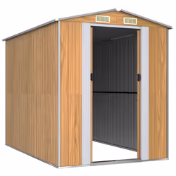 vidaXL Capanno Giardino Marrone Chiaro 192x274x223 cm Acciaio Zincato - Vista aggiuntiva 3