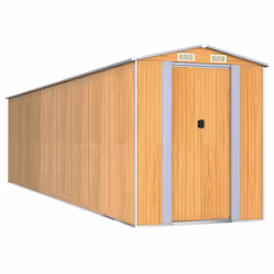 vidaXL Capanno Giardino Marrone Chiaro 192x772x223 cm Acciaio Zincato - Vista aggiuntiva 2