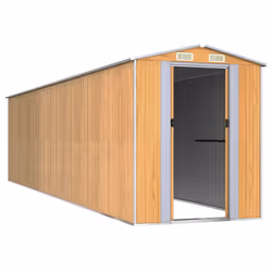 vidaXL Capanno Giardino Marrone Chiaro 192x772x223 cm Acciaio Zincato - Vista aggiuntiva 3