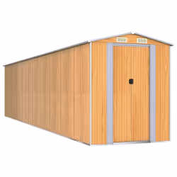 vidaXL Capanno Giardino Marrone Chiaro 192x855x223 cm Acciaio Zincato - Vista aggiuntiva 2