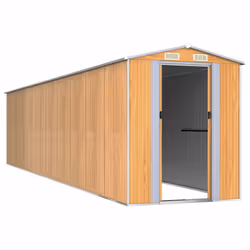 vidaXL Capanno Giardino Marrone Chiaro 192x855x223 cm Acciaio Zincato - Vista aggiuntiva 3
