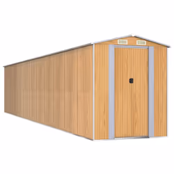 vidaXL Capanno Giardino Marrone Chiaro 192x938x223 cm Acciaio Zincato - Vista aggiuntiva 2