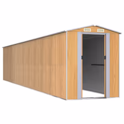 vidaXL Capanno Giardino Marrone Chiaro 192x938x223 cm Acciaio Zincato - Vista aggiuntiva 3