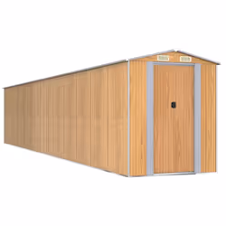 vidaXL Capanno Giardino Marrone Chiaro 192x1021x223 cm Acciaio Zincato - Vista aggiuntiva 2
