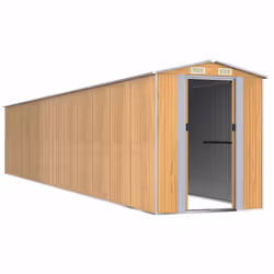 vidaXL Capanno Giardino Marrone Chiaro 192x1021x223 cm Acciaio Zincato - Vista aggiuntiva 3