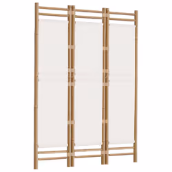 Divisorio Ambienti 3 Pannelli Pieghevole 120 cm Bambù e Telacod mxl 94595 - Vista aggiuntiva 3