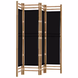 Divisorio Ambienti 4 Pannelli Pieghevole 160 cm Bambù e Telacod mxl 97257 - Vista aggiuntiva 2