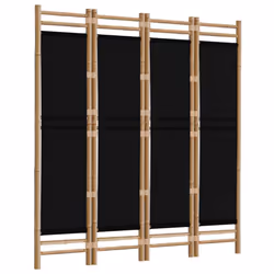 Divisorio Ambienti 4 Pannelli Pieghevole 160 cm Bambù e Telacod mxl 97257 - Vista aggiuntiva 3