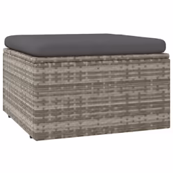 Poggiapiedi Giardino con Cuscino Grigio 55x55x30 cm Polyrattancod mxl 118788 - Vista aggiuntiva 2