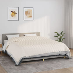 Coperta Ponderata, Coperta Antistress Crema Chiaro 235x290 cm 15 kg Tessuto Vidaxl