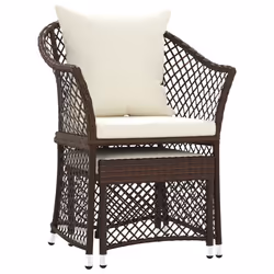 Set Divani da Giardino 2 pz con Cuscini in Polyrattan Marronecod mxl 119399 - Vista aggiuntiva 3