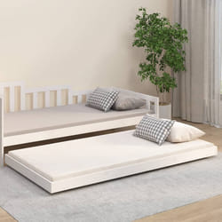 vidaXL Giroletto senza Materasso Bianco 100x200 cm Legno Massello Pino