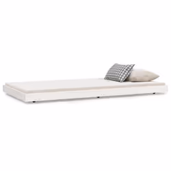 vidaXL Giroletto senza Materasso Bianco 100x200 cm Legno Massello Pino - Vista aggiuntiva 2