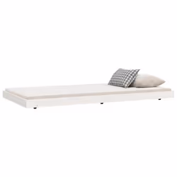 vidaXL Giroletto senza Materasso Bianco 100x200 cm Legno Massello Pino - Vista aggiuntiva 3