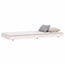 vidaXL Giroletto senza Materasso Bianco 75x190 Legno Massello di Pino - Vista aggiuntiva 3