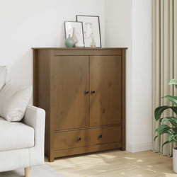 vidaXL Credenza Marrone Ambra 83x41,5x100 cm in Legno Massello di Pino