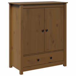 vidaXL Credenza Marrone Ambra 83x41,5x100 cm in Legno Massello di Pino - Vista aggiuntiva 2