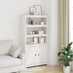 vidaXL Credenza Bianca 80x35x154 cm in Legno Massello di Pino