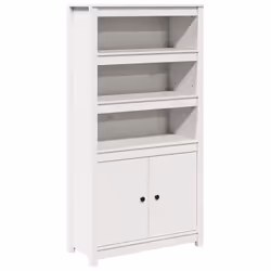 vidaXL Credenza Bianca 80x35x154 cm in Legno Massello di Pino - Vista aggiuntiva 2