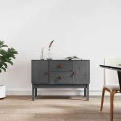 Vidaxl - Credenza Grigia 110x40x78 cm in Legno Massello di Pino