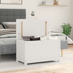 Vidaxl - Contenitore Portaoggetti Bianco 80x40x45,5cm Massello di Pino