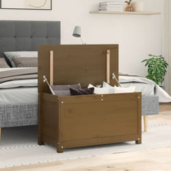 Vidaxl - Contenitore Portaoggetti Ambra 80x40x45,5cm Legno Massello Pino