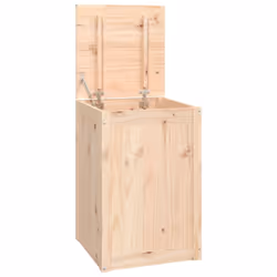 vidaXL Contenitore per Bucato 44x44x66 cm Legno Massello Pino - Vista aggiuntiva 2