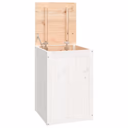 vidaXL Contenitore per Bucato Bianco 44x44x66 cm Legno Massello Pino - Vista aggiuntiva 2