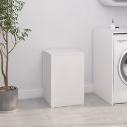 vidaXL Contenitore per Bucato Bianco 44x44x66 cm Legno Massello Pino - Vista aggiuntiva 3