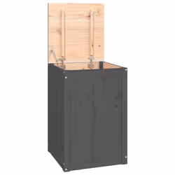 vidaXL Contenitore per Bucato Grigio 44x44x66 cm Legno Massello Pino - Vista aggiuntiva 2