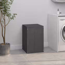 vidaXL Contenitore per Bucato Grigio 44x44x66 cm Legno Massello Pino - Vista aggiuntiva 3