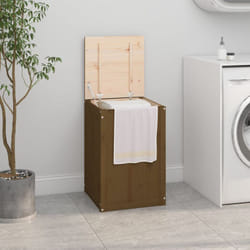 Vidaxl - Contenitore per Bucato Ambra 44x44x66 cm Legno Massello Pino