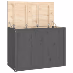 vidaXL Contenitore per Bucato Grigio 88,5x44x66 cm Legno Massello Pino - Vista aggiuntiva 2