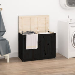 Vidaxl - Contenitore per Bucato Nero 88,5x44x66 cm Legno Massello Pino