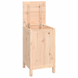 vidaXL Contenitore per Bucato 44x44x76 cm Legno Massello Pino - Vista aggiuntiva 2