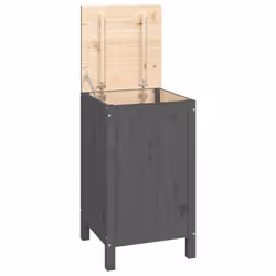 vidaXL Contenitore per Bucato Grigio 44x44x76 cm Legno Massello Pino - Vista aggiuntiva 2