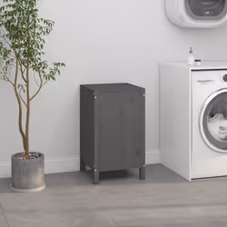vidaXL Contenitore per Bucato Grigio 44x44x76 cm Legno Massello Pino - Vista aggiuntiva 3