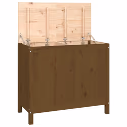 vidaXL Contenitore per Bucato Ambra 88,5x44x76 cm Legno Massello Pino - Vista aggiuntiva 2